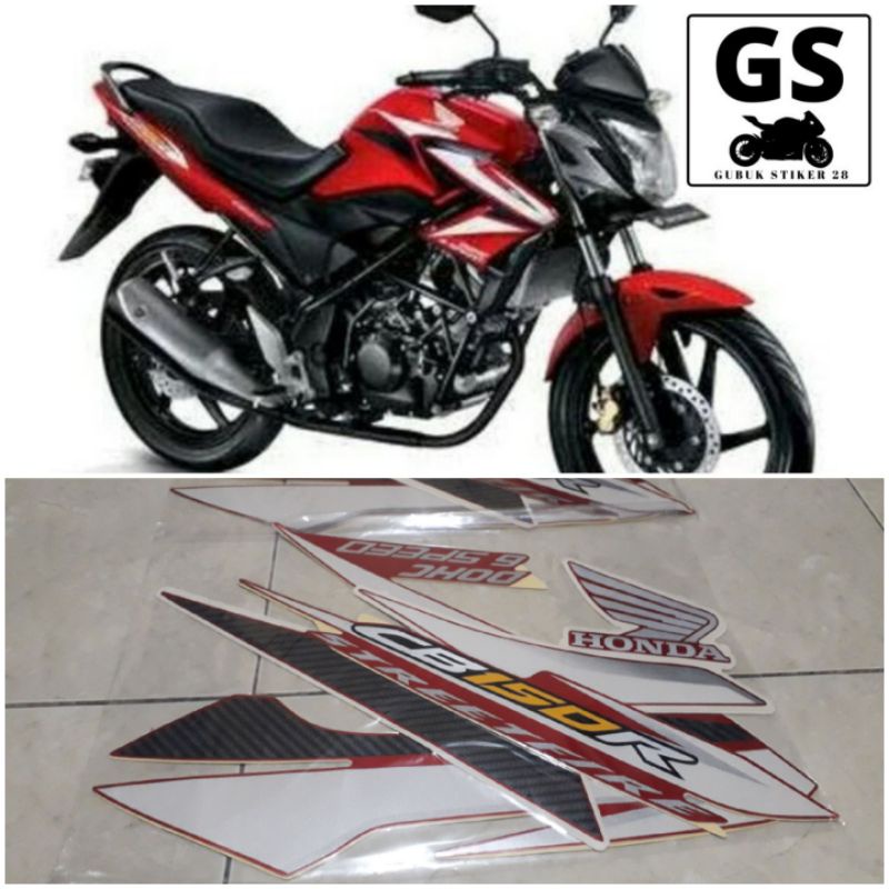 STRIPING STIKER LIS BODY MOTOR HONDA CB 150 R OLD TAHUN 2013 MERAH