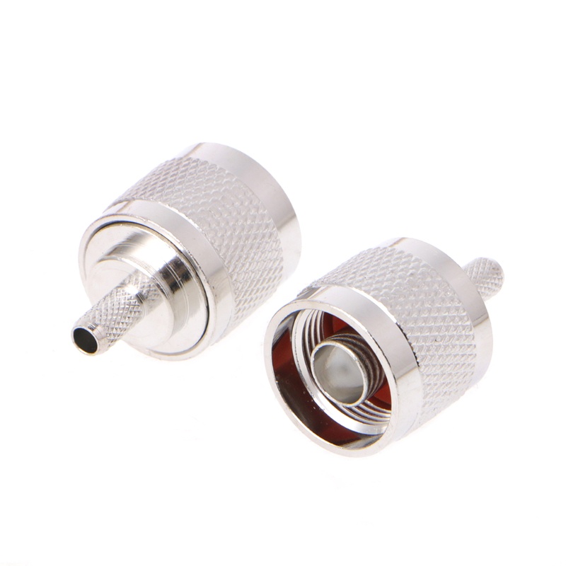 zzz 10Pcs N Male Plug Crimp RG58 RG142 LMR195 RG400 Coaxial Cable Straight Connector