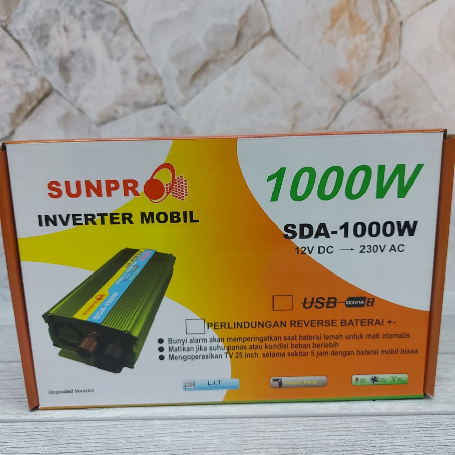 Power Inverter Sunpro 1000w - Inverter Mobil 1000w 12v-24v SDA-1000w