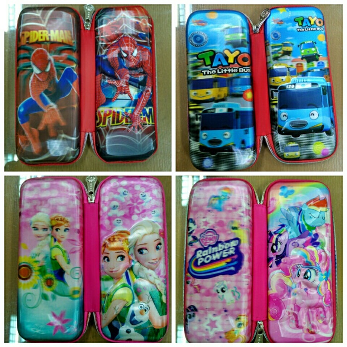 

Eklusif Kotak Pensil Pencil Case Karakter 3D Tayo Poli Spiderman Frozen Ponny Berkualitas