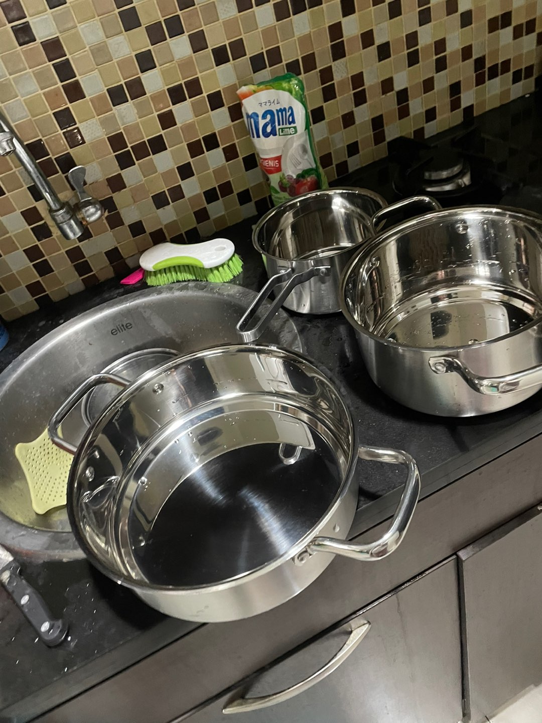 Es Set Panci Stainless Steel Alat Masak 1 Set Isi 3 Set Panci Berbagai Ukuran Panci Serbaguna