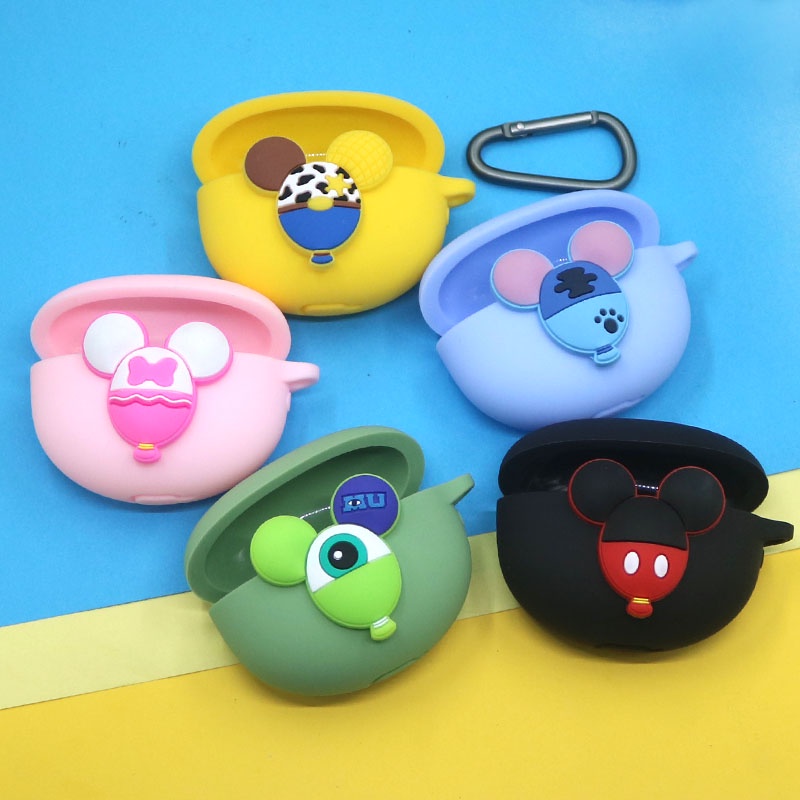 Case Pelindung Headset Bahan Silikon Motif Disney Dengan Kait Untuk Huawei Freebuds 4i