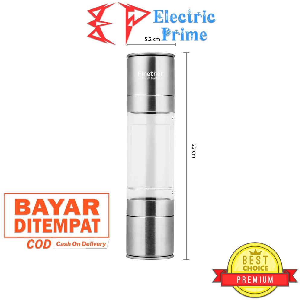 Pepper Grinder Penghalus Manual Bumbu Bubuk Makanan 2in1 Alat Penggiling Lada Merica