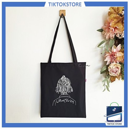 TIKTOK - TOTEBAG WHATEVER Dari JKT - BISA COD TOTE BAG WANITA MURAH MORYMONY