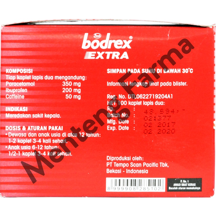 Bodrex Extra - Meredakan Sakit Kepala, Sakit Gigi dan Demam