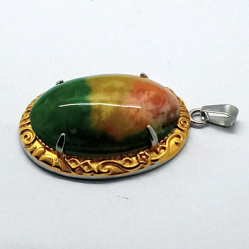 liontin batu pancawarna batu asli