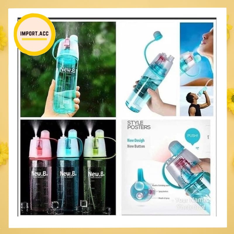 BOTOL MINUM NEW B SPORT SPRAY WATER BOTTLE 600 Ml BOTOL MINUM SEMPROT