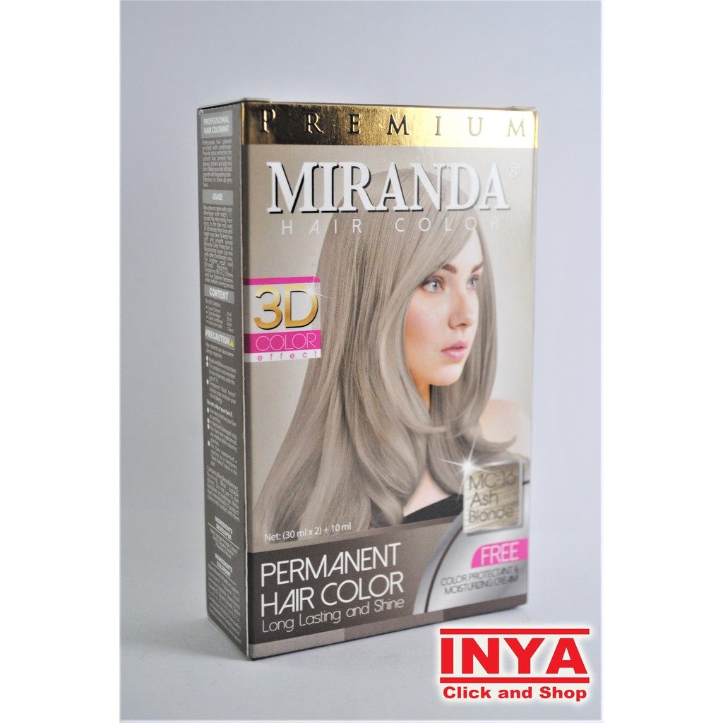 MIRANDA MC-16 ASH BLONDE - Semir Rambut (30mlx2)+10ml - Pewarna Rambut