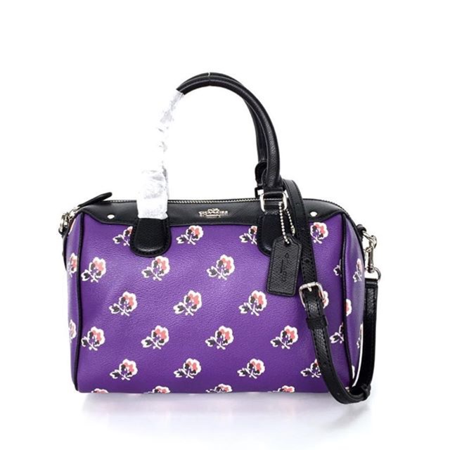 Coach Bennett Satchel Bramble Rose Floral bunga ungu tas ori original