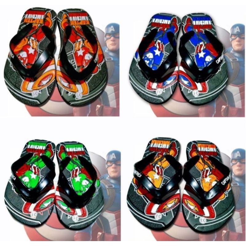 SANDAL ANAK SUPER HERO/RANDOM/SANDAL ANAK RUMAHAN/SANDAL ANAK 1 kodi