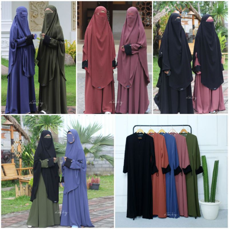 ABAYA DAYSEA SERIES BY GERAI AMEY | Gamis Daysea GeraiAmey | Gamis Set Khimar Cadar Exo Bonanza