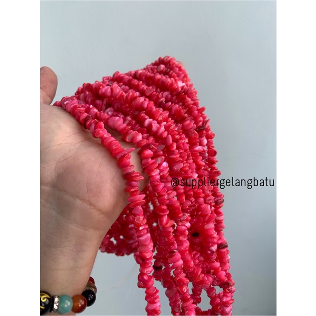 kerikil kerang DARK PINK borneo 1cm bahan batu campur aksesoris warna