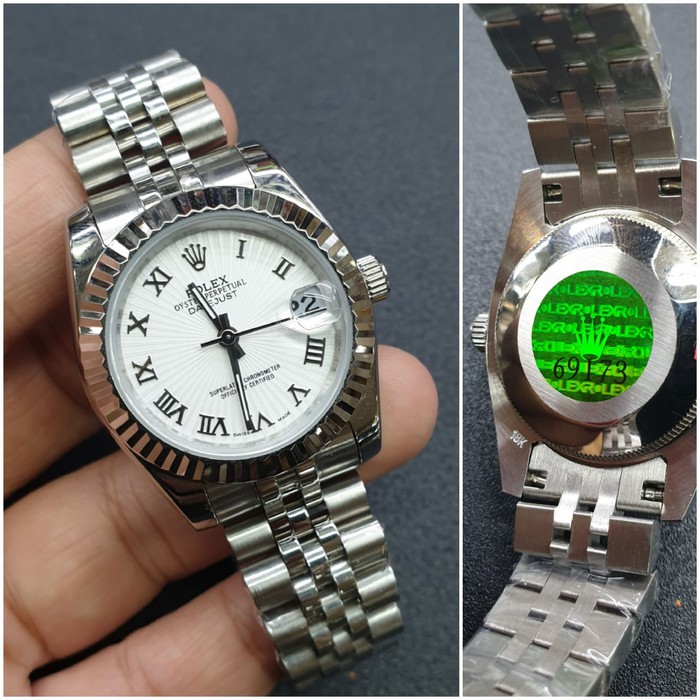 Jam Kw Super Premium Rolex Datejust Silver For Ladies