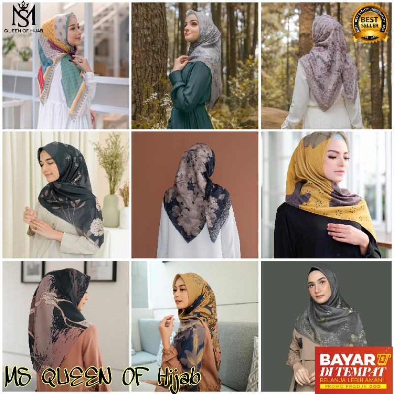 Jilbab SegiEmpat Motif  voal Scarf  terbaru 2023 Kerudung bella motif lasercut | Hijab motif  Voal