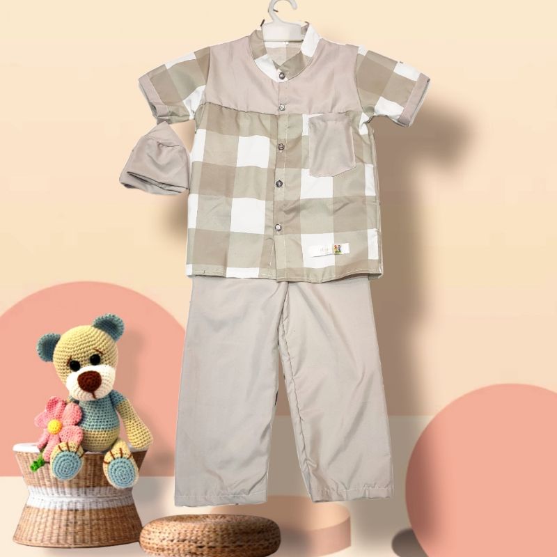 Koko anak - baju muslim anak motif kotak kotak