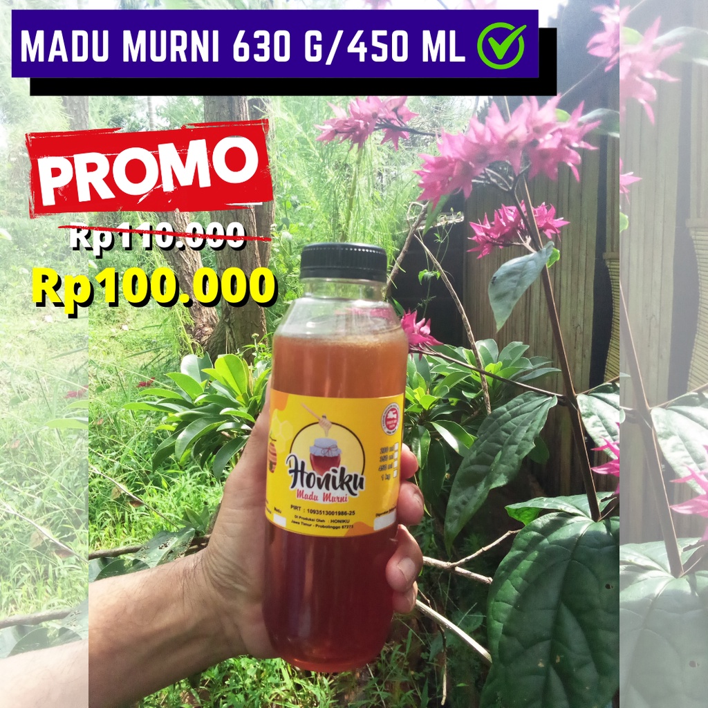 

Honiku Madu Multiflora Asli & Murni Berat Bersih 630 gr/450 ml