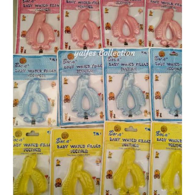 Gigitan bayi karet steril water filled soother teether penumbuh gigi balita 3 - 12 bulan rasa buah