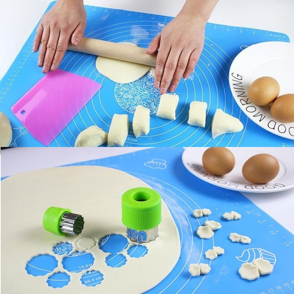 Alas Rolling Adonan Kue Tidak Lengket Tahan Suhu Tinggi Bahan Silikon Ukuran 26x29cm Untuk Dapur