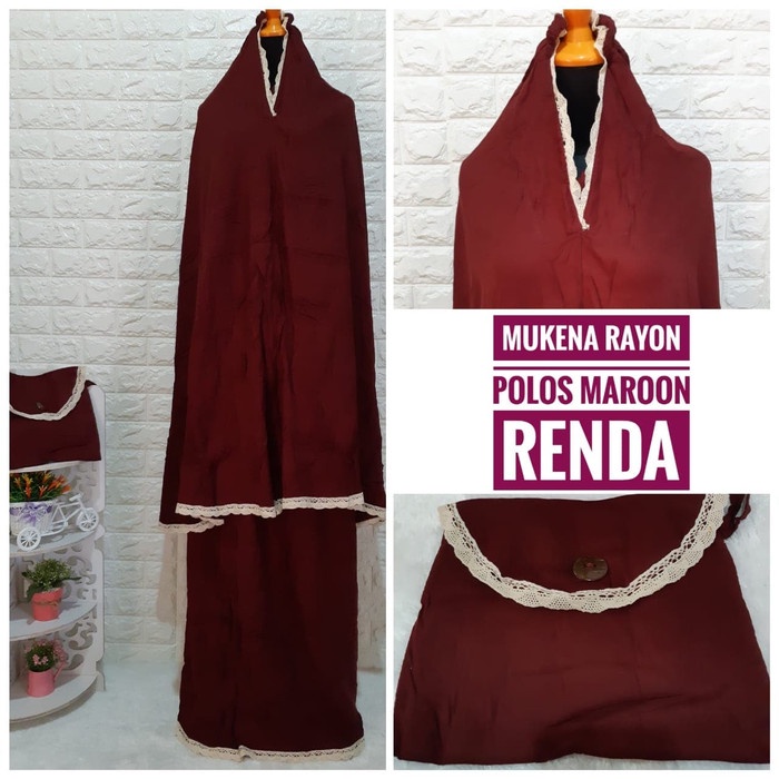 MUKENA- MUKENA RAYON BALI POLOS HITAM RENDA - BIRU -MUKENA.