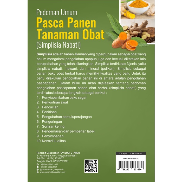 Jual Buku Pedoman Umum Pasca Panen Tanaman Obat - FC | Shopee Indonesia