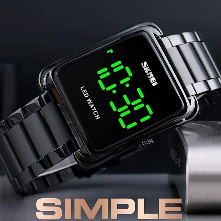 Jam Tangan Pria Digital Skmei 1505 LED Original Murah Hitam