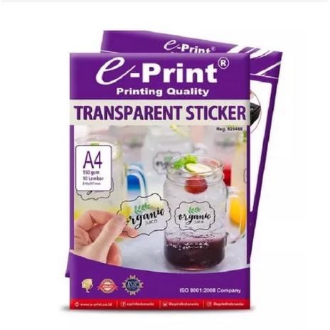 

EPRINT TRANSPARENT STICKER / KERTAS STICKER / KERTAS STIKER MURAH / 150 gsm