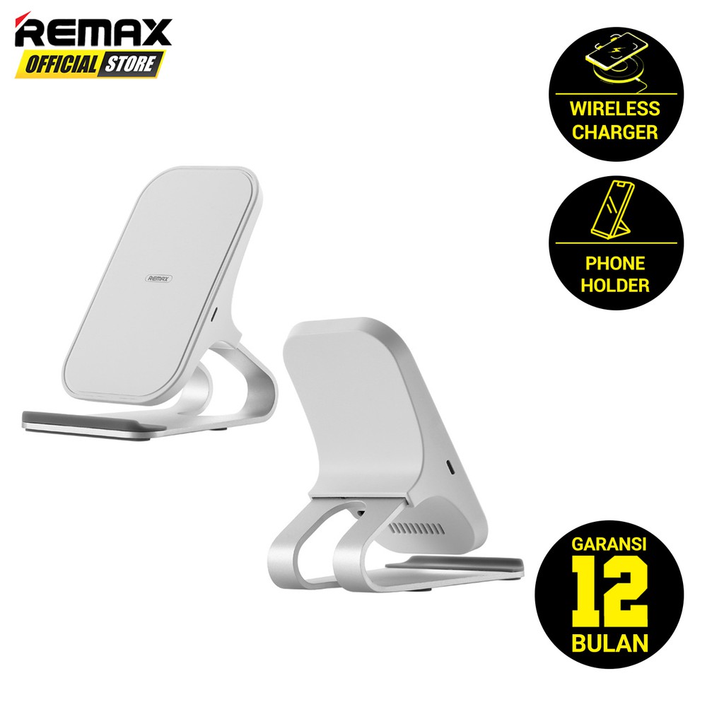 Remax RP-W12 Phone Stand with Wireless Charger Garansi Resmi / Phone Holder / Dudukan HP