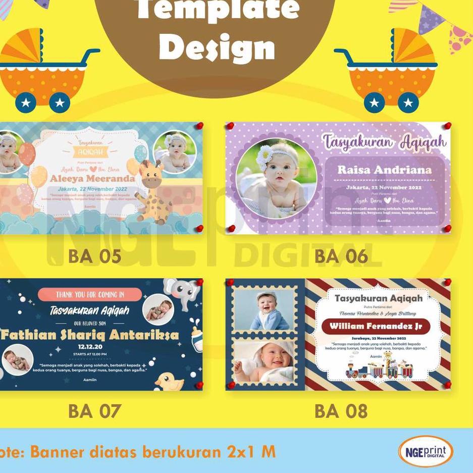 Bagus Banget.. Spanduk Aqiqah Free Design Bebas Custom Murah / Banner Aqiqah Custom Free Input foto 