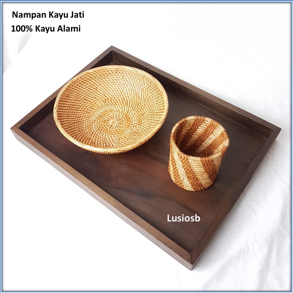 Nampan Kayu Jati / Nampan Saji / Tray Besar Kayu Jati / Wooden Tray / Teak Wood Tray