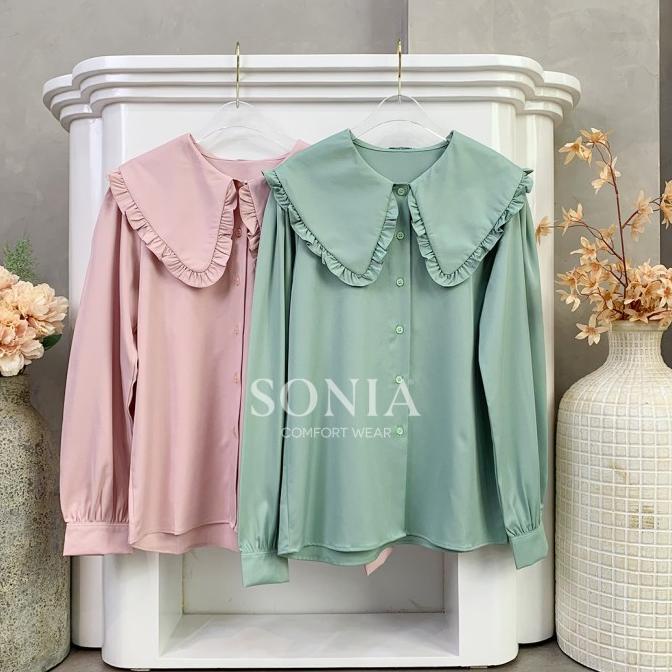 Minhe Top B11931 SONIA / Kemeja katun Premium wanita / Blouse Korea 53-soniainc Ayo Beli