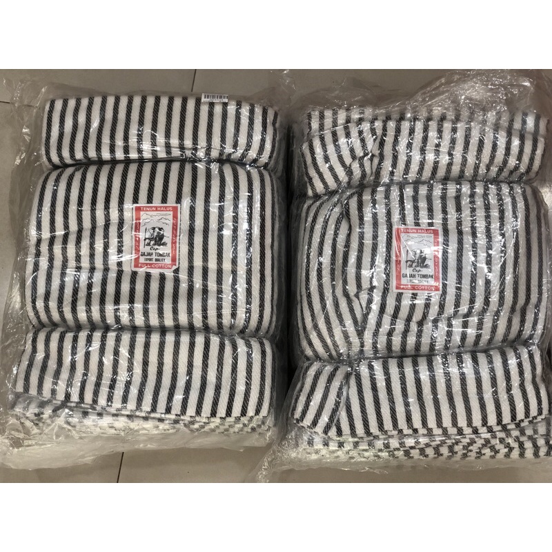 Selimut Lurik/Hitam Putih/SALUR Parwitex 110x180cm( Selimut Rumah Sakit,Dsb) BAHAN KATUN TEBAL SELIMUT LOREK PARWITEX CAP GAJAH