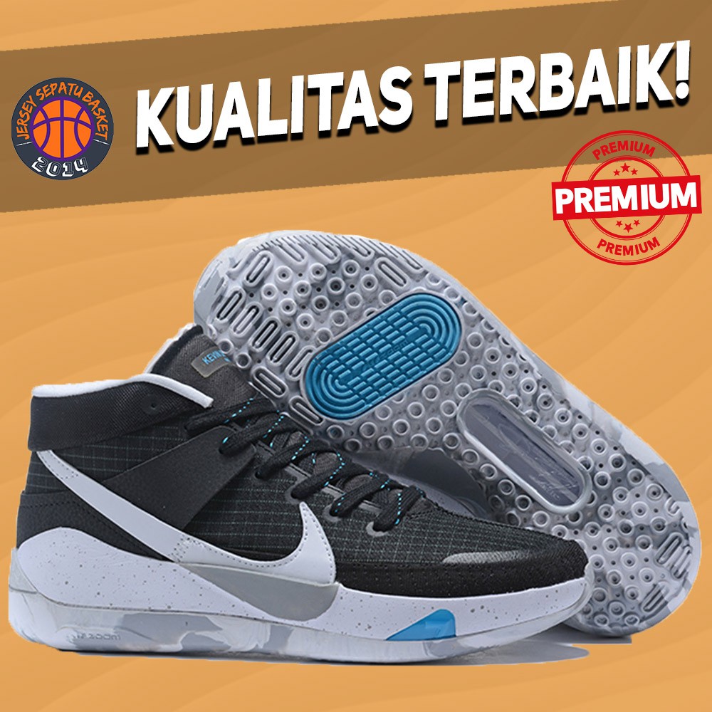 Sepatu Basket Sneakers Pria Wanita Nike KD 13 Black White Import