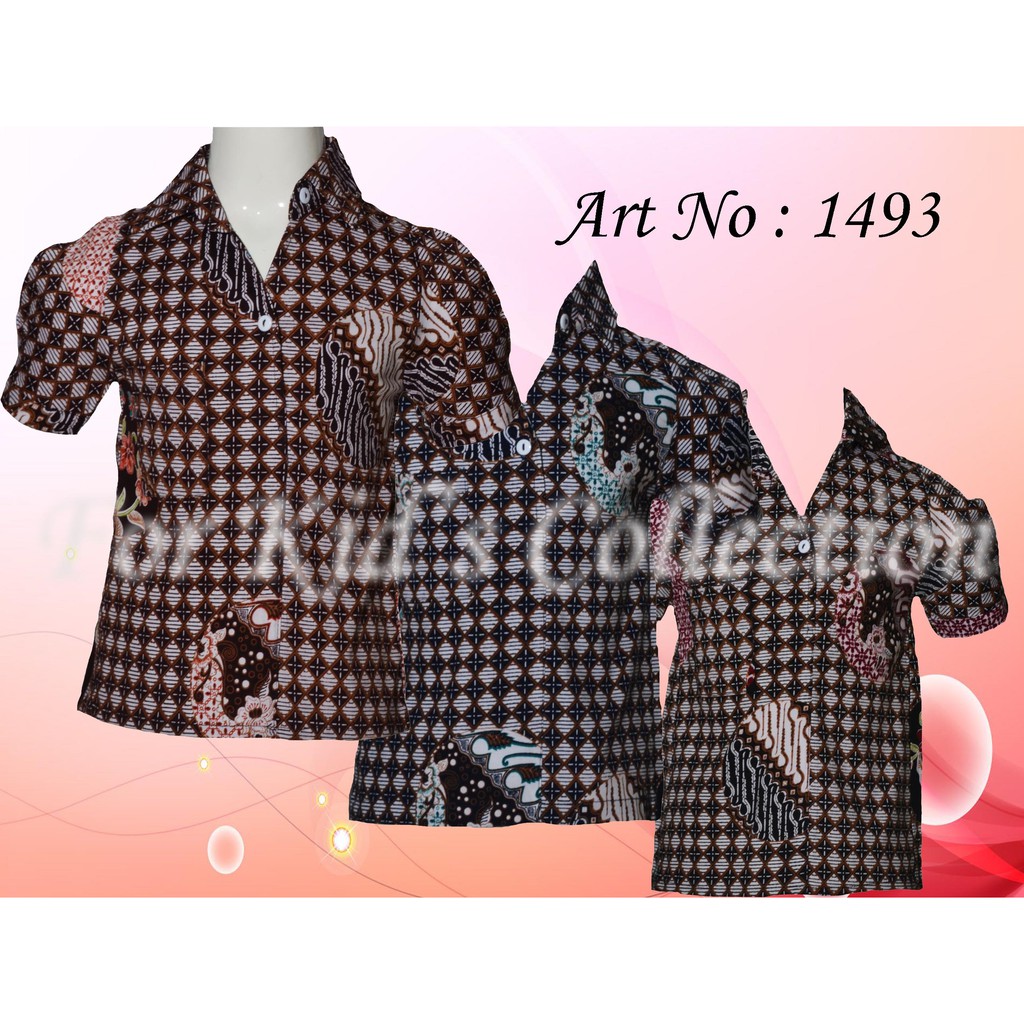 Blus Batik Anak Perempuan Printing Stretch Model Kemeja Full Print