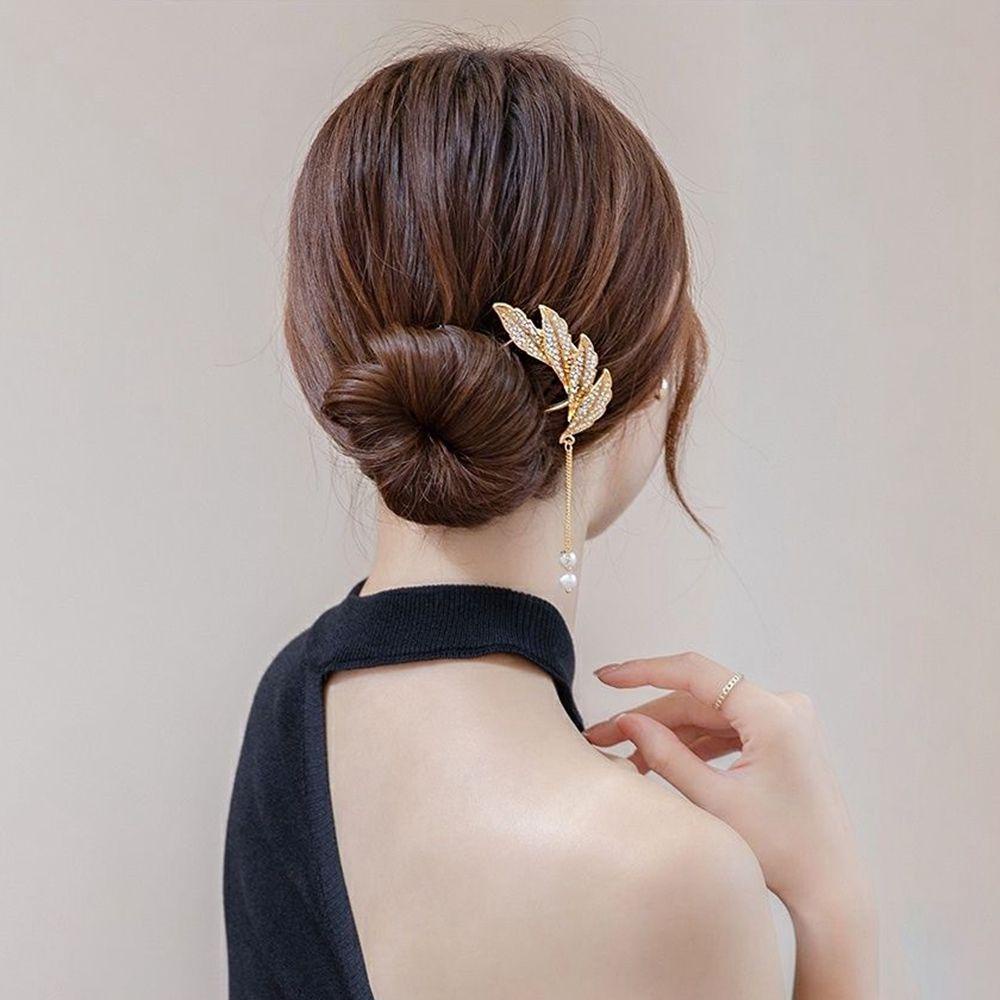 Agustina U-shaped Hair Stick Elegan Manis Mutiara Rumbai Pengantin Hiasan Kepala Hairstyle Tools Alloy Hiasan Kepala Antik