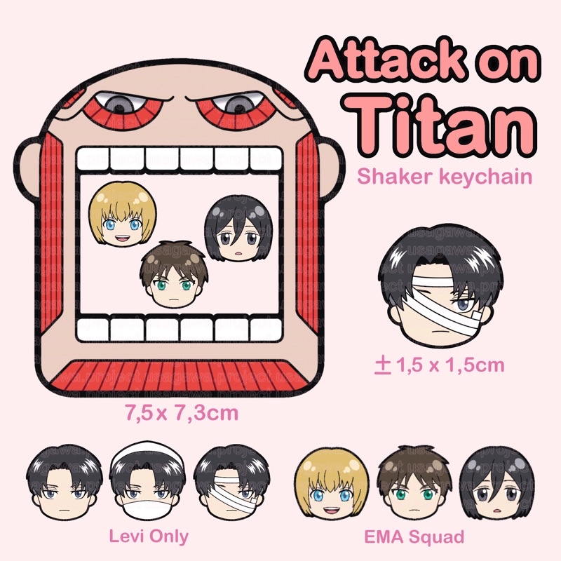 Attack on Titan (AoT) / Shingeki no Kyojin (SNK) Shaker Keychain | Gantungan Kunci Manga Anime