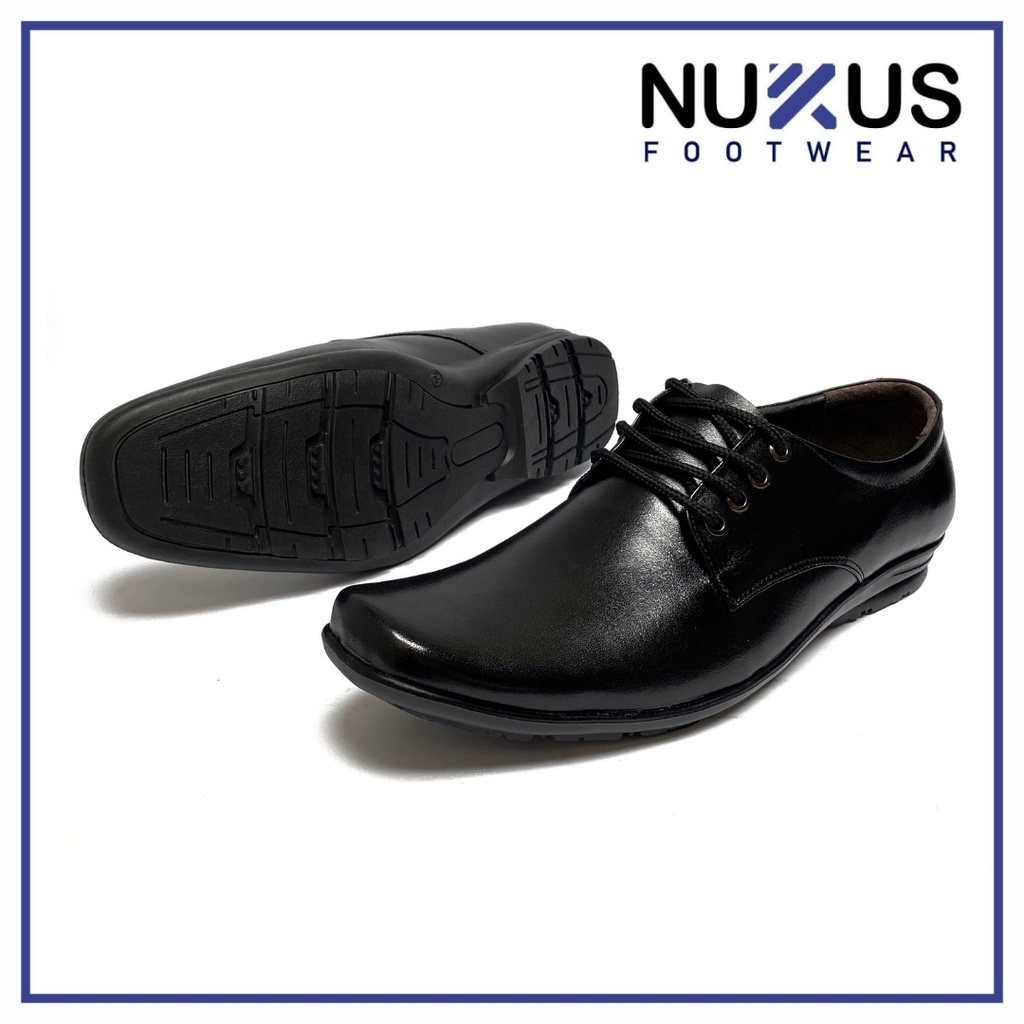 Nukus Sepatu Pantofel Pria Kulit Asli Pantopel Tali Hitam - LC29