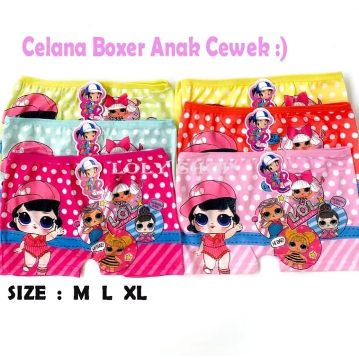 Celana Dalam Anak PEREMPUAN Model BOXER CD Happy Girl Anak cewek - Sempak Anak Motif Kartun Karakter