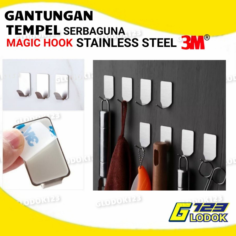 Gantungan Hook Hanger Kait Tempel Dinding Dapur Kamar Mandi Baju