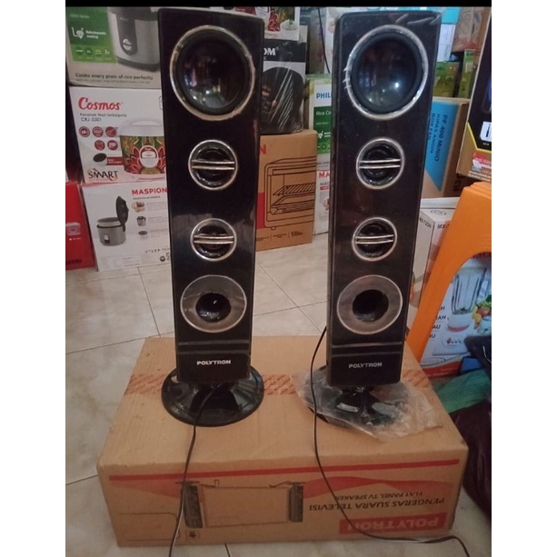 TERMURAH PROMO BISA NEGO 2 SPEAKER TOWER 1 PASANG TV POLYTRON LED LCD MASIH JERNIH KENCANG JELAS GOO