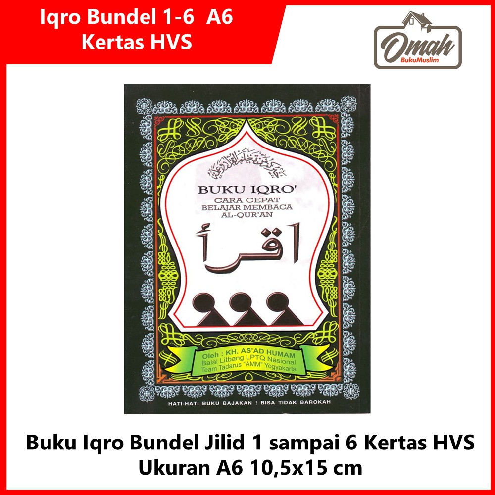 

Buku Iqro HVS Ukuran Besar Bundel Jilid 1 sampai 6 Ukuran 14 x 20 cm 100% ASLI
