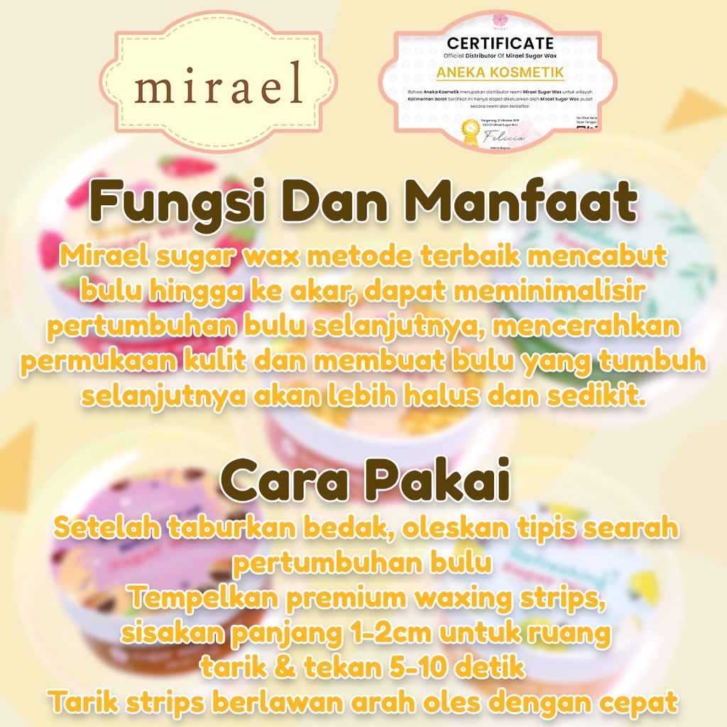 MIRAEL SUGAR WAXING KIT KEMASAN BARU ( APPLE / BRAZZILIAN / GREENTEA / HONEY / STRAWBERRY / BROWN SUGAR )