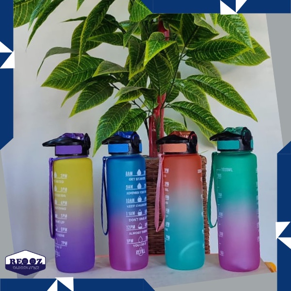 (BISA COD) BOTOL MINUM TIME BPA 1 Liter 1000ML FREE STIKER DAN SEDOTAN