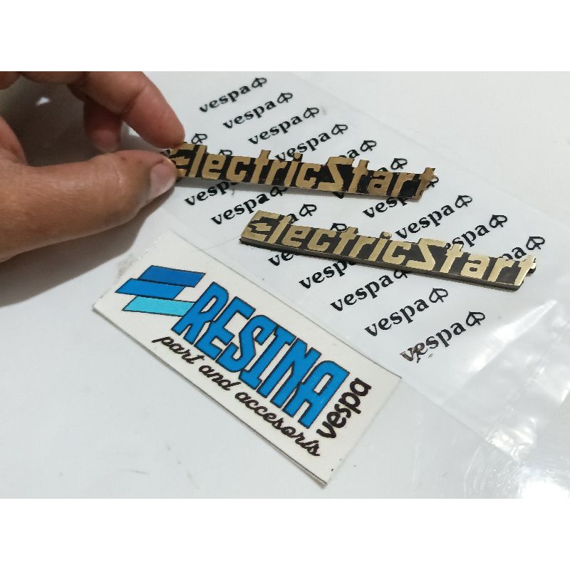 Emblem emblim electricstart vespa excel spratan kuningan