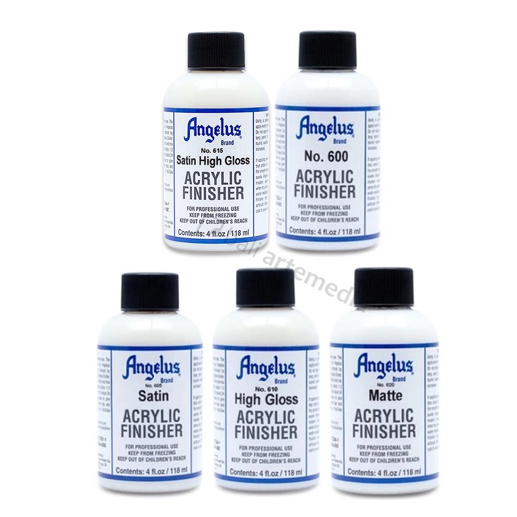 Angelus Acrylic Finisher (High Gloss, Satin, Matte, no.600) 4oz / 118ml