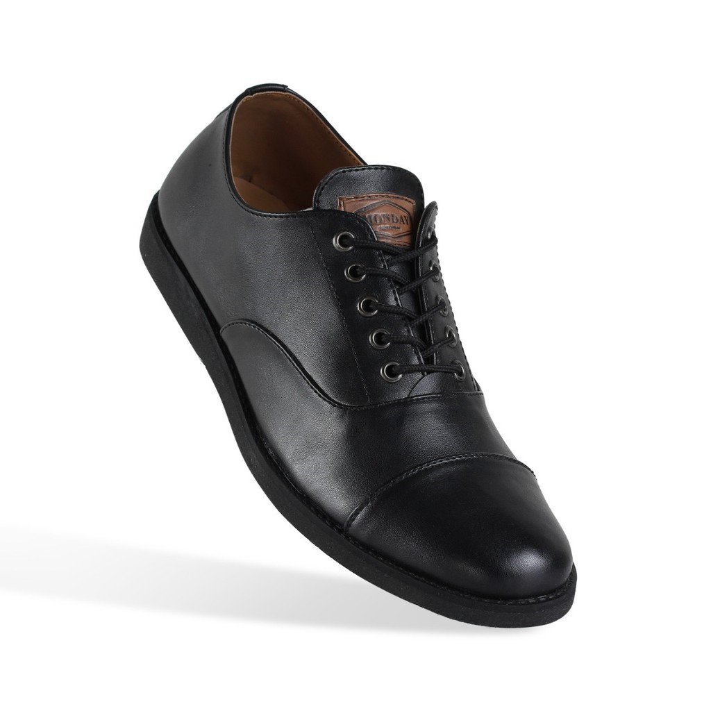 Oxford Full Black - Sepatu Pantofel Pria Kulit Formal Kantor Kasual Kerja Kuliah Oxford - Pantopel