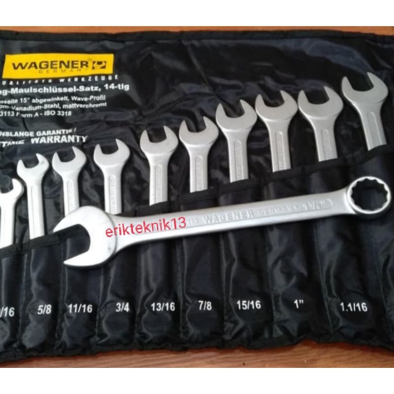 Kunci Ring pas Set Type 14 stuk inch - kunci WAGENER GERMANY