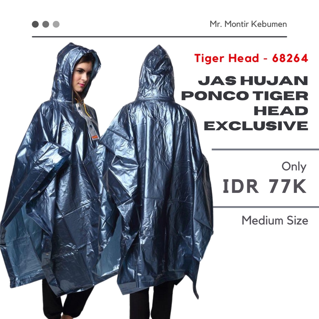 JAN HUJAN PONCHO MANTEL KELELAWAR TANPA LENGAN TIGER HEAD EXCLUSIVE 68264 BUKAN SETELAN