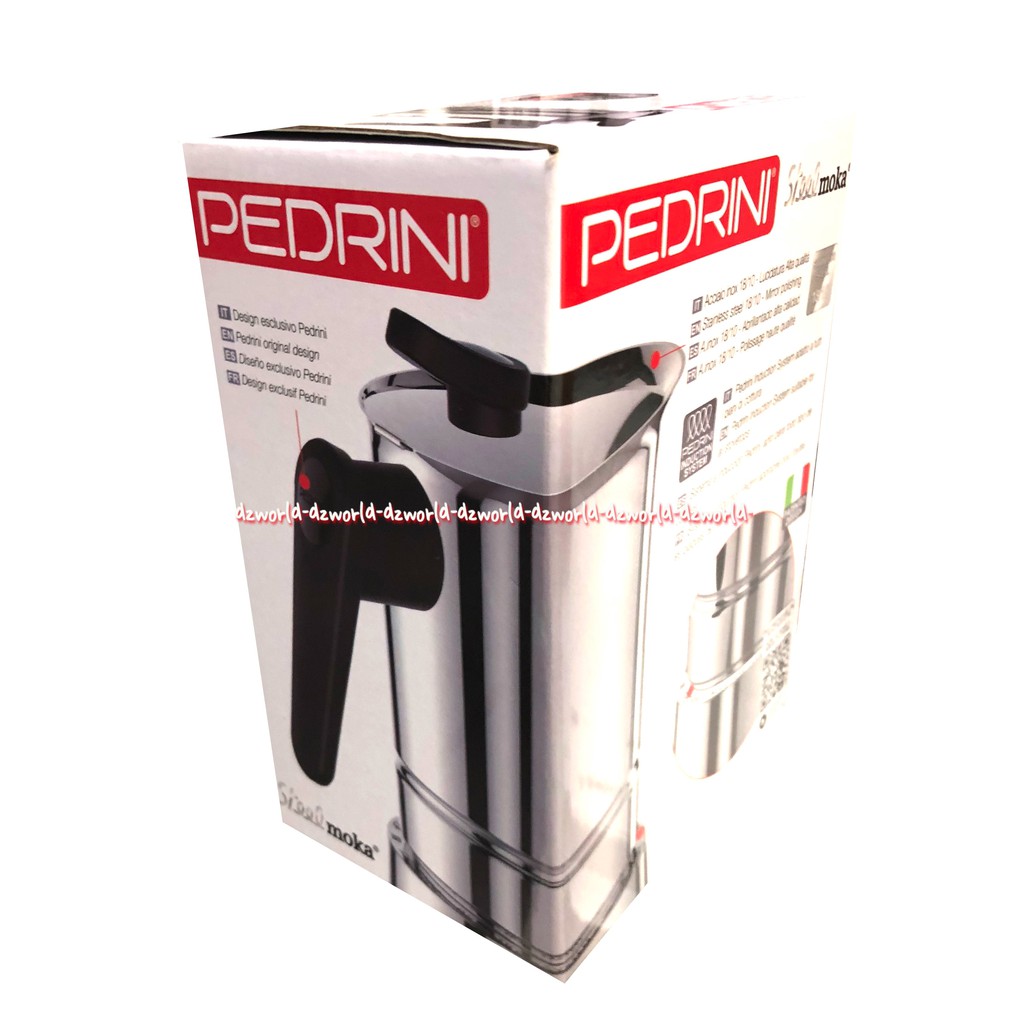 Pedrini Steel Moca Coffe Maker Moca Kapasitas 6 Cup Kopi Espresso Tahan Lama Dan Anti Karat
