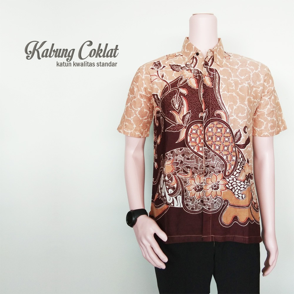 TROLISTORE BAJU  BATIK  PRIA ATASAN BATIK  LENGAN PENDEK 