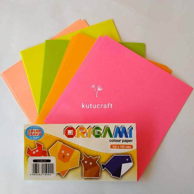 Kertas origami timbal balik 12x12 dan 21x21 Sidu warna stabilo asturo double side warna 2 sisi